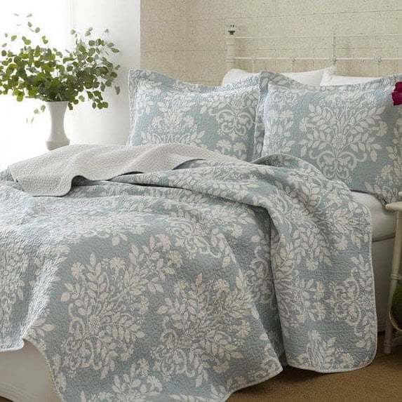 Laura Ashley Rowland Sage 3-piece Quilt Set