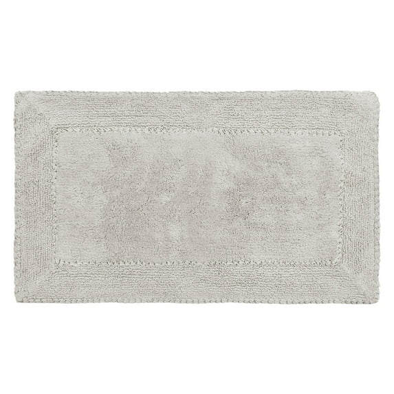 Laura Ashley Ruffle Cotton 20 x 34 Bath Rug, Light Gray Light Grey 20 x 34 in.