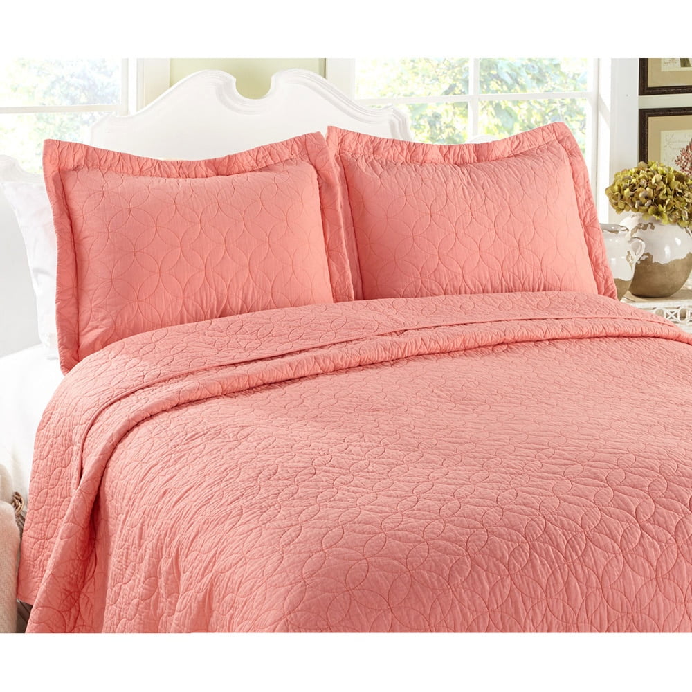 Laura Ashley Solid Collection Quilt Set-100% Cotton, Breathable, All ...