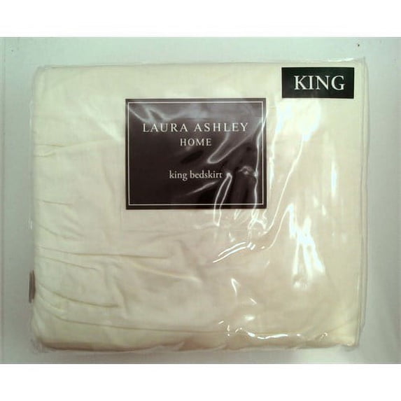 Laura Ashley Solid Ivory Ruffled Bedskirt, King