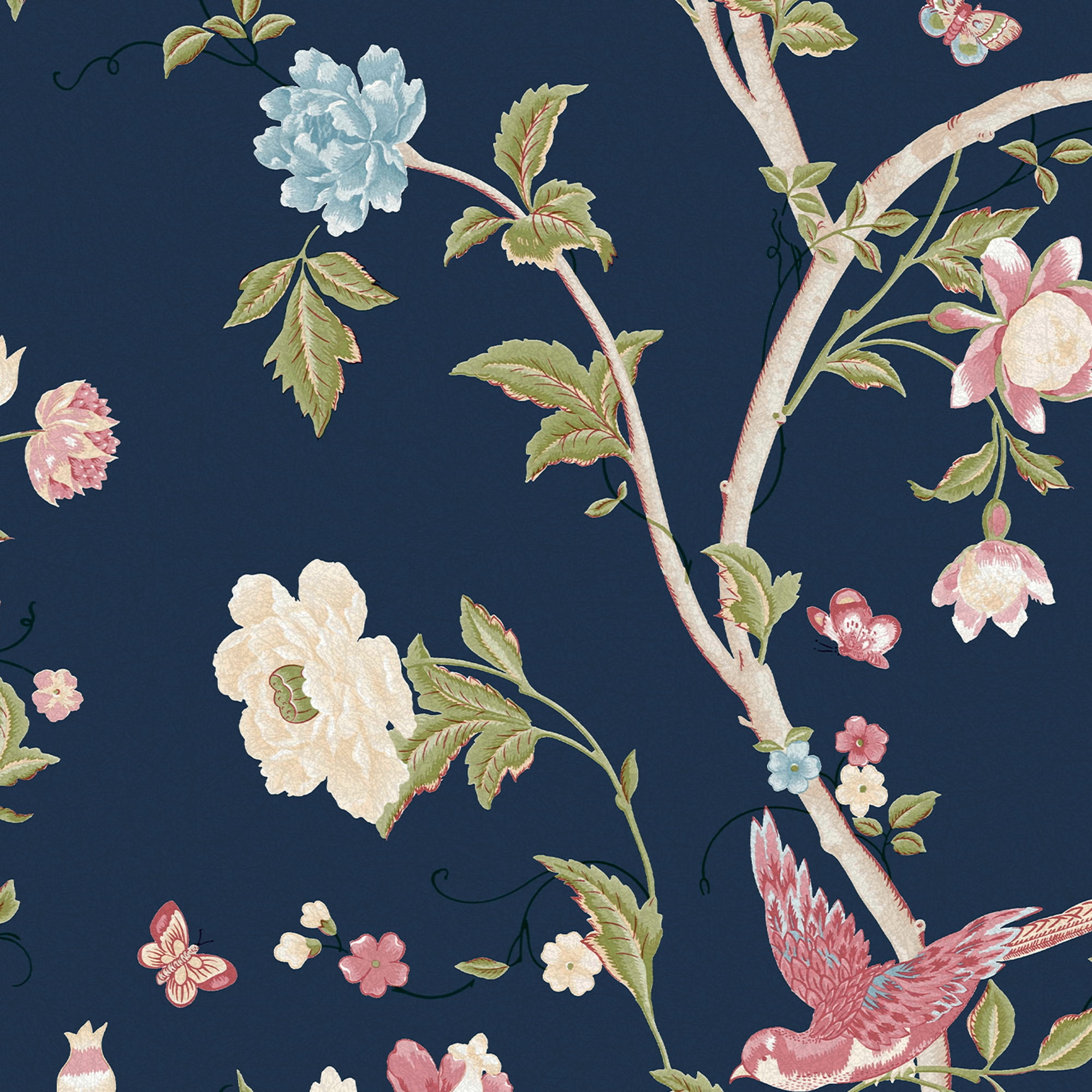 Laura Ashley Summer Palace Midnight Blue Wallpaper