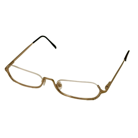 Laura Ashley Womens Ophthalmic Rimless Rectangle Eyeglass Frames Gold 52mm