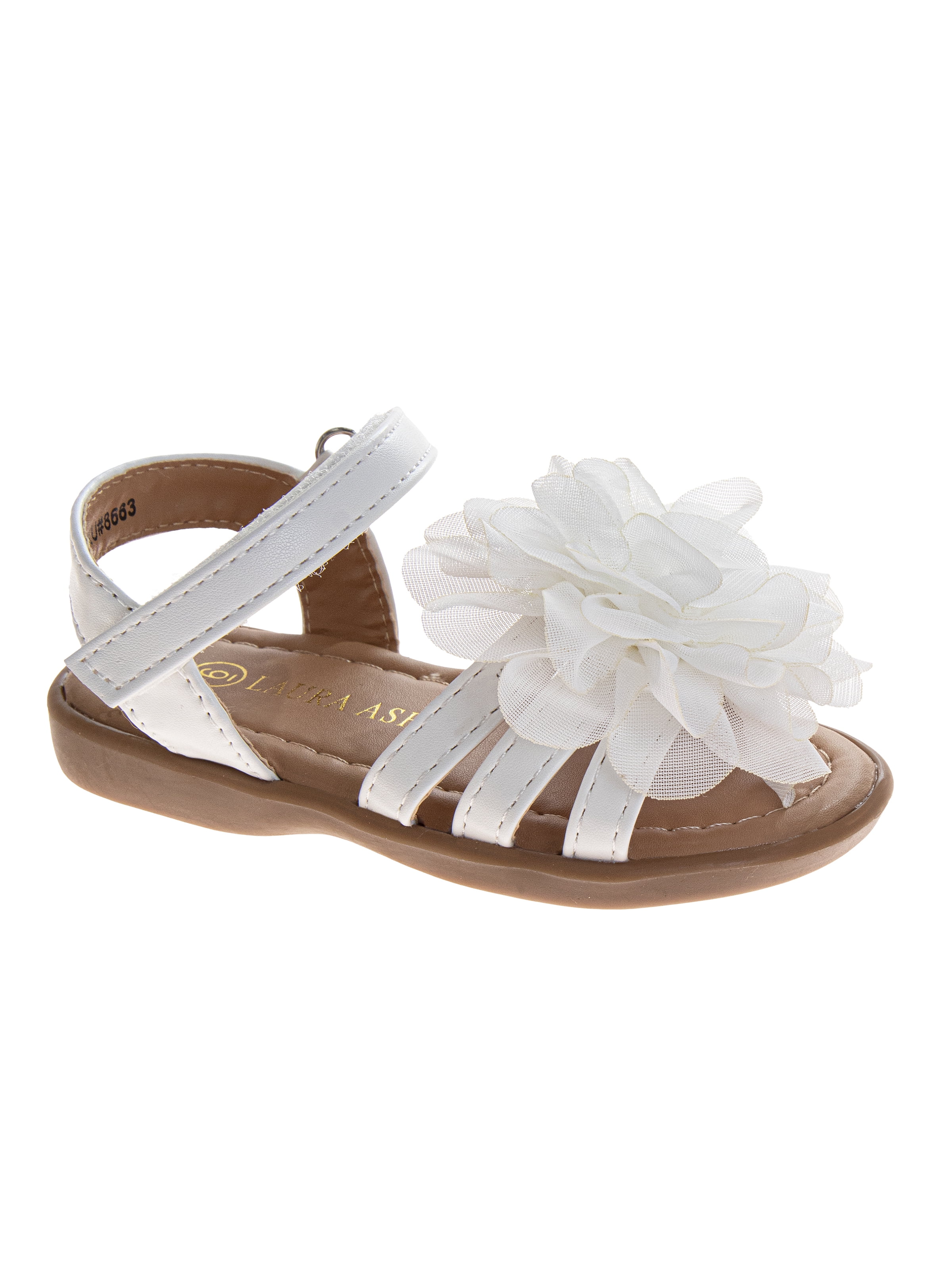 Laura Ashley Toddler and Little Girls Tulle Flower Sandals