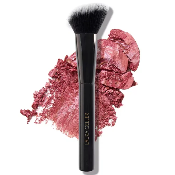 Laura Geller Angled Blush Brush | Soft Angled Makeup Brush for Blush, Bronzer & Contour | Seamless Blending