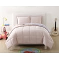thumbnail image 1 of My World Anytime Solid 100% Microfiber Polyester  3 Piece Full/Queen Comforter Set in Blush and Lavender, All Season, Adult and Teen Sizes, OEKO-TEX Certified, 1 of 5