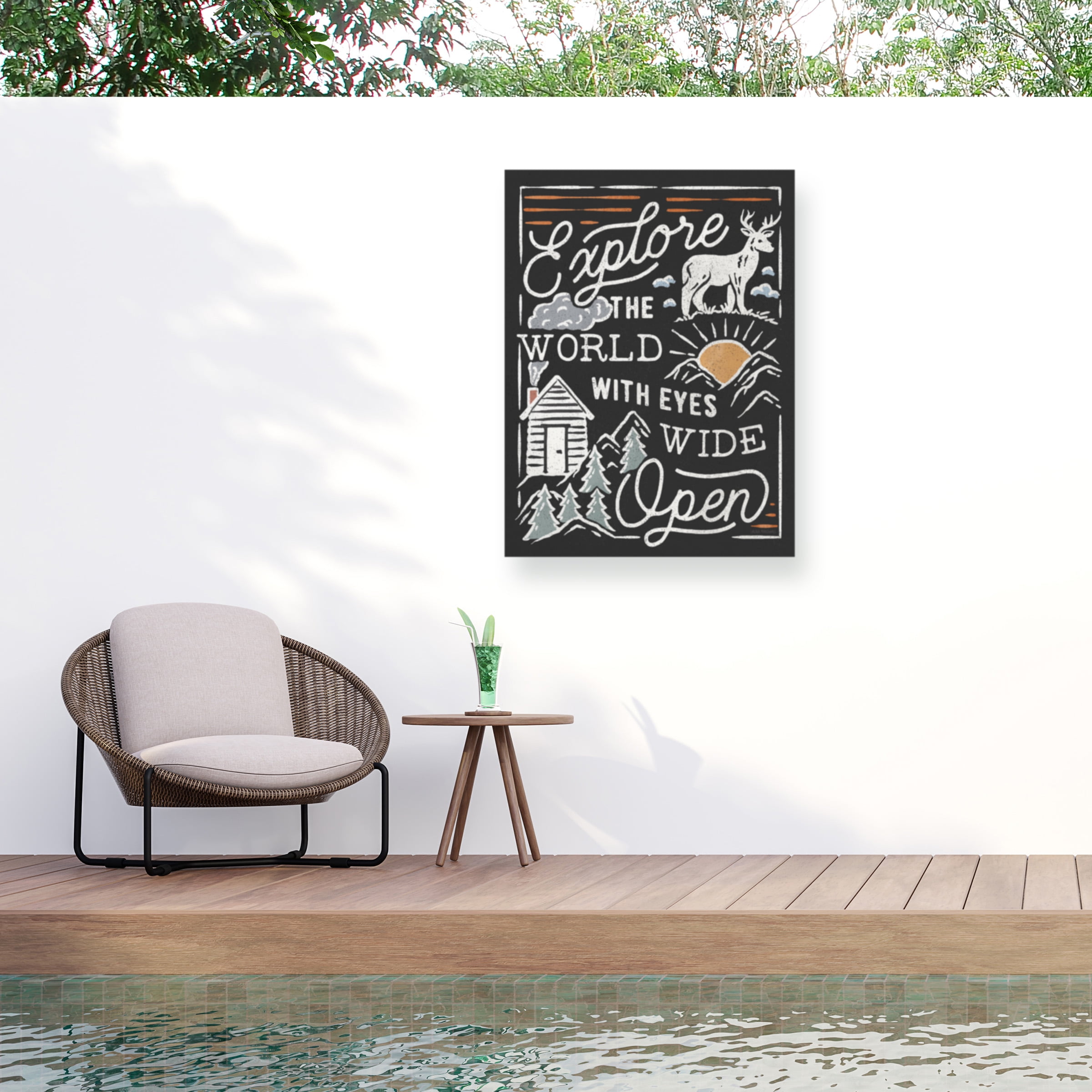 Laura Marshall 'Adventurous IV Black' Outdoor All-Weather Wall Decor