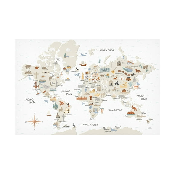Laura Marshall 'Around the World I' Canvas Art