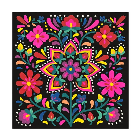 Laura Marshall 'Floral Fiesta III' Canvas Art