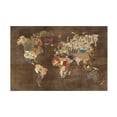 thumbnail image 1 of Laura Marshall 'Pattern World Map on Wood' Canvas Art, 1 of 3