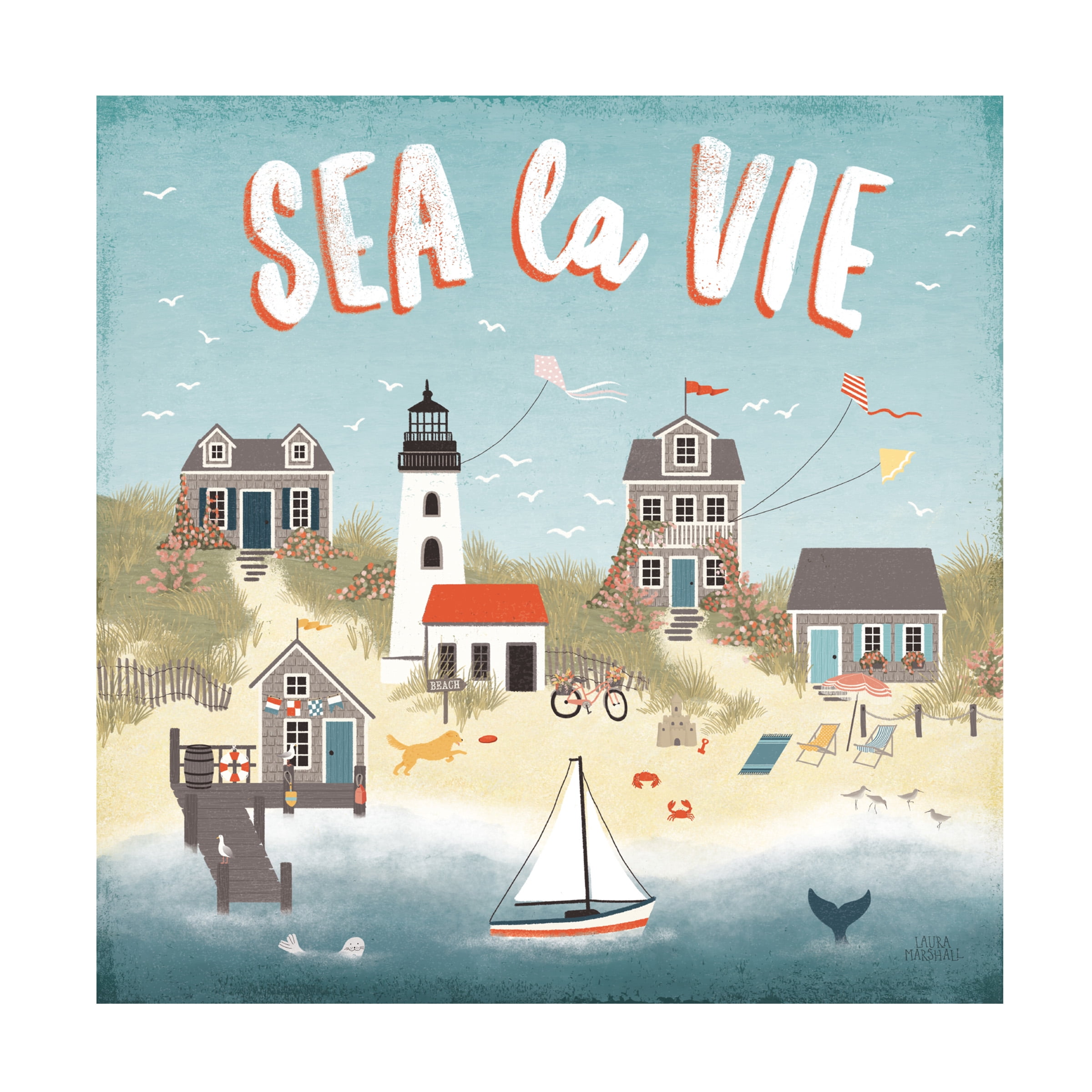Laura Marshall 'Seaside Village III' Canvas Art
