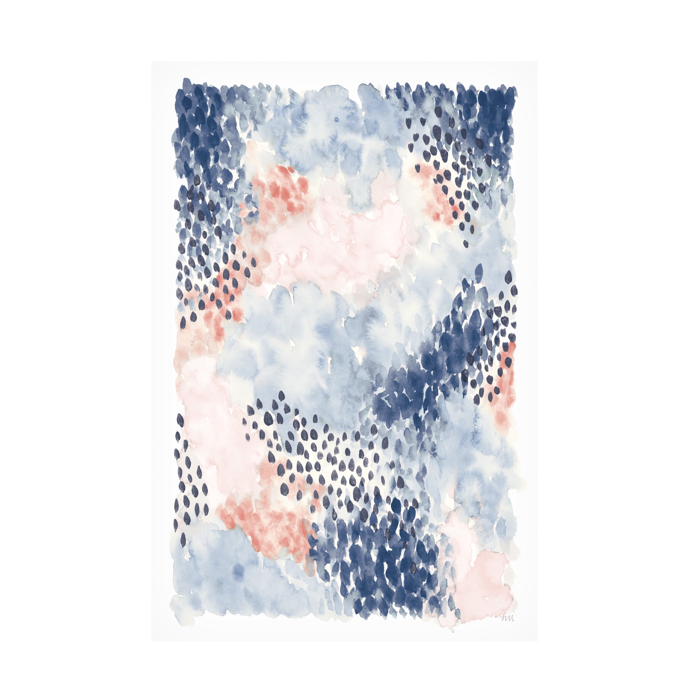 Laura Marshall 'Spring Blooms I Blue' Canvas Art