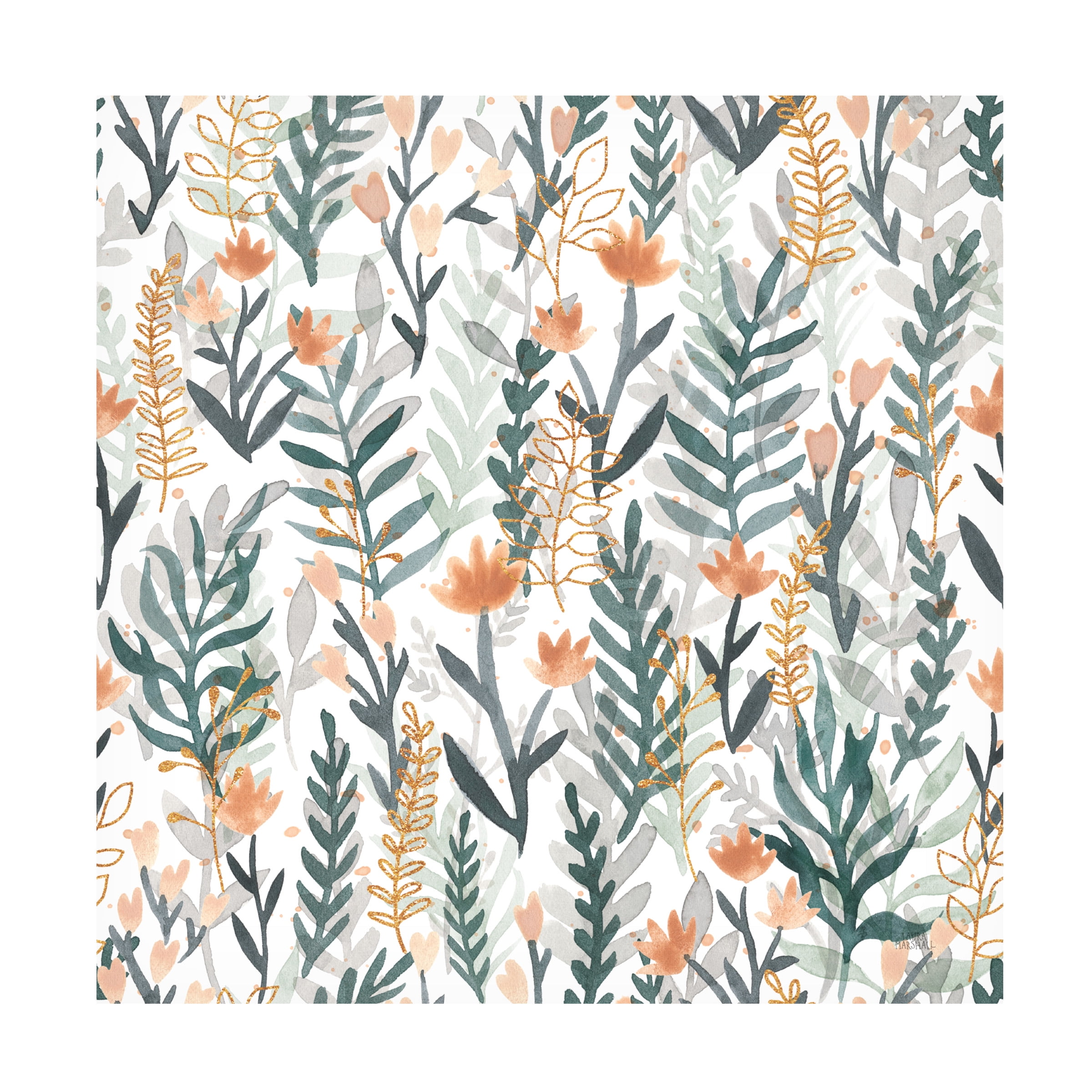 Laura Marshall 'Spring Blooms Pattern I' Canvas Art