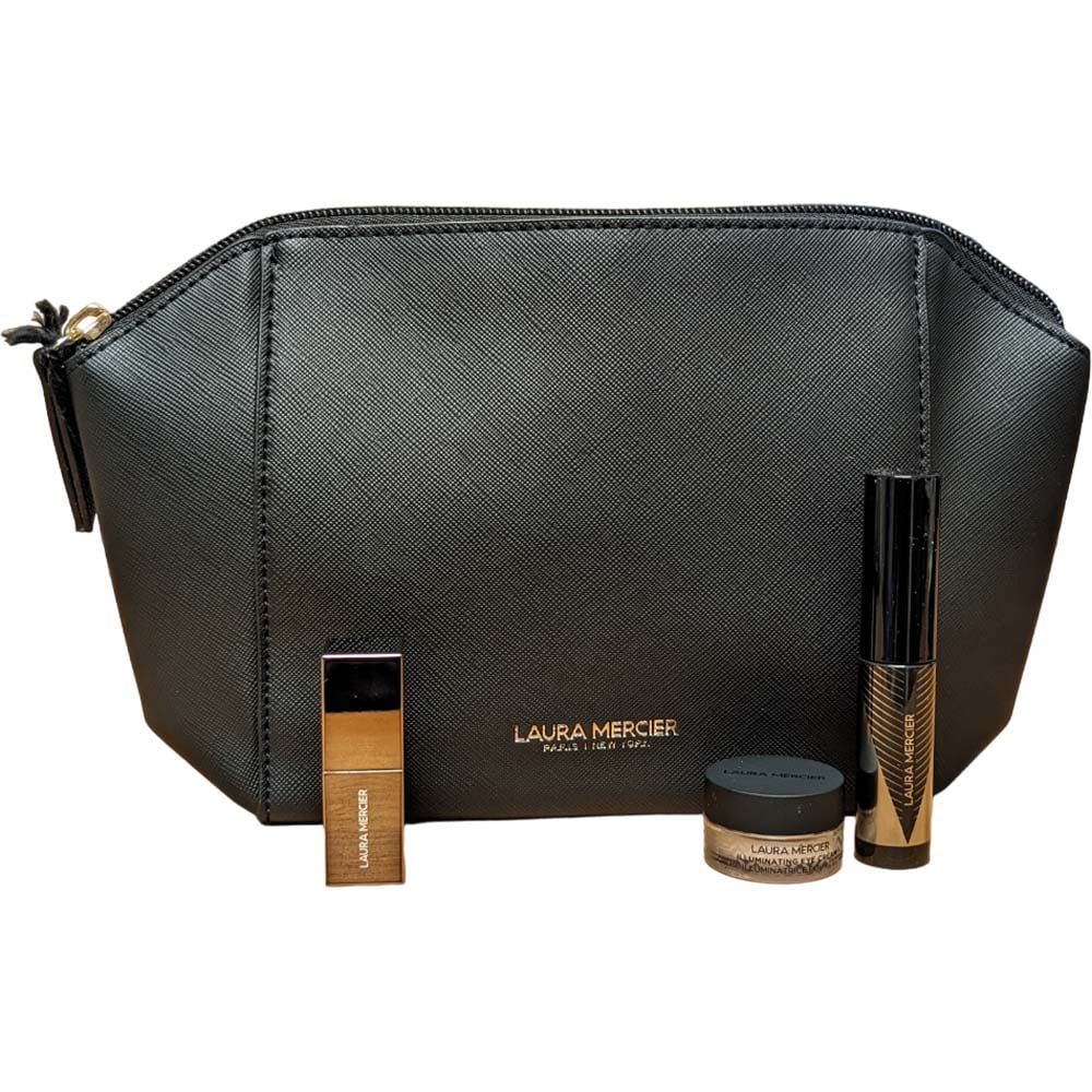 N4113 LAURA MERCIER ケース ・ レフィル セット Laura Mercier 3pc Make Up Travel Set w/ Cosmetic Bag - Walmart