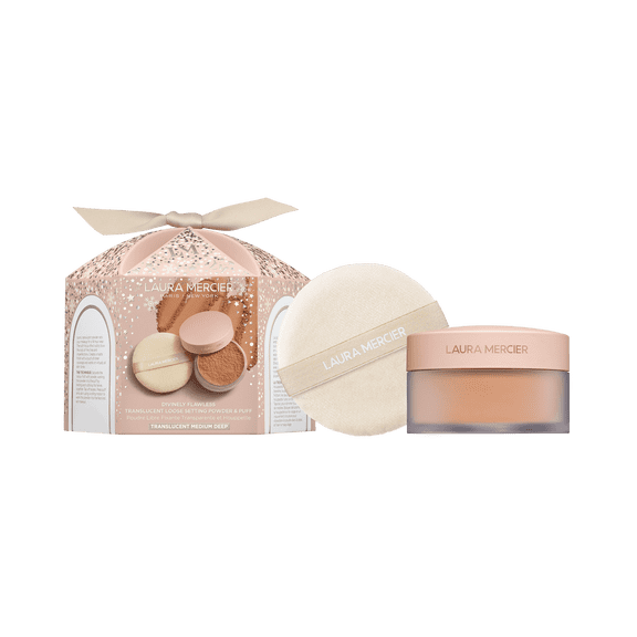 Laura Mercier Divinely Flawless Translucent Loose Setting Powder & Puff Translucent Medium Deep