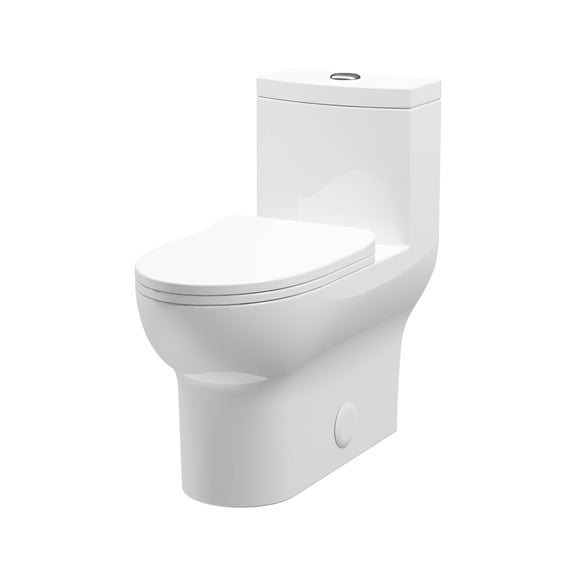 A&E Bath & Shower Laura Toilet Flush with the Press of a Botton, White