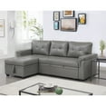 thumbnail image 1 of Laura Reversible Sleeper Sectional Sofa Storage Chaise by Home Emporium-Color:Gray,Fabric:Air Leather, 1 of 10