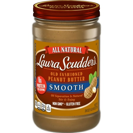 Laura Scudder's All Natural Smooth Peanut Butter, 26 oz Jar