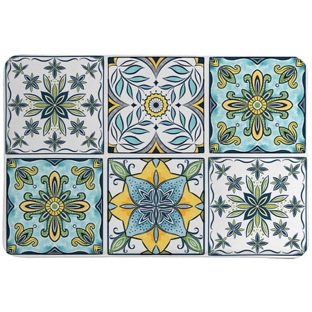Laural Home Blue Sunrise Medallion Memory Foam Rug