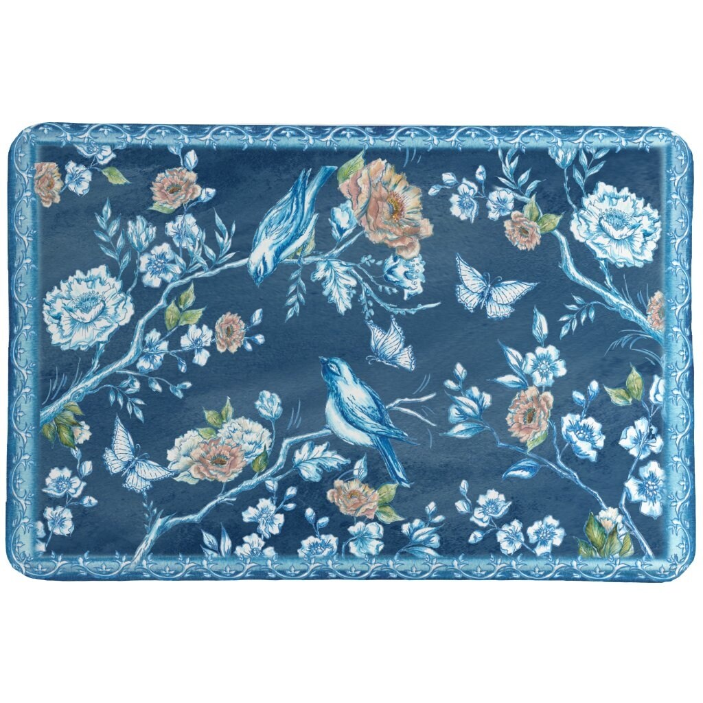 Picture Idea: Laural Home Chinoiserie Blushing Birds Memory Foam Rug