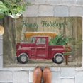 thumbnail image 1 of Laural Home  Christmas Themed Chenille Outdoor Rug 18" x 30" - Holiday Birch Drifter, 1 of 5