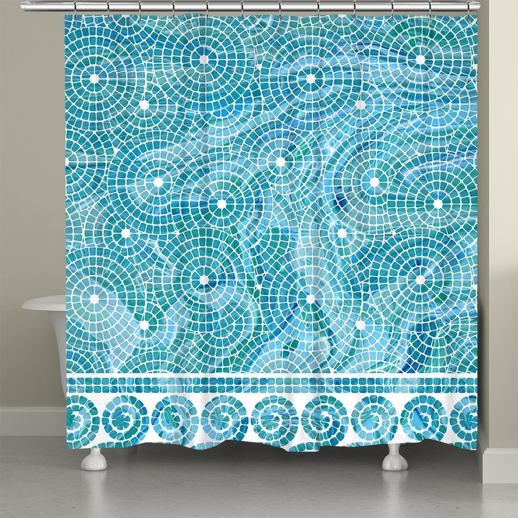 Laural Home Coastal Mosaic Tiles Shower Curtain - Walmart.com