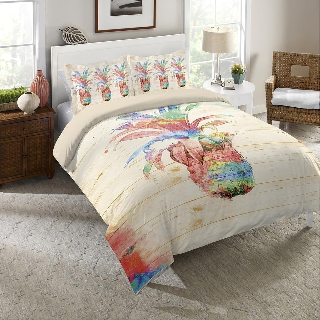 Colorful Pineapple Queen Cotton Duvet Cover