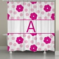 thumbnail image 1 of Laural Home  Flowers and Polk-Dot Monogram Shower Curtain N, 1 of 4