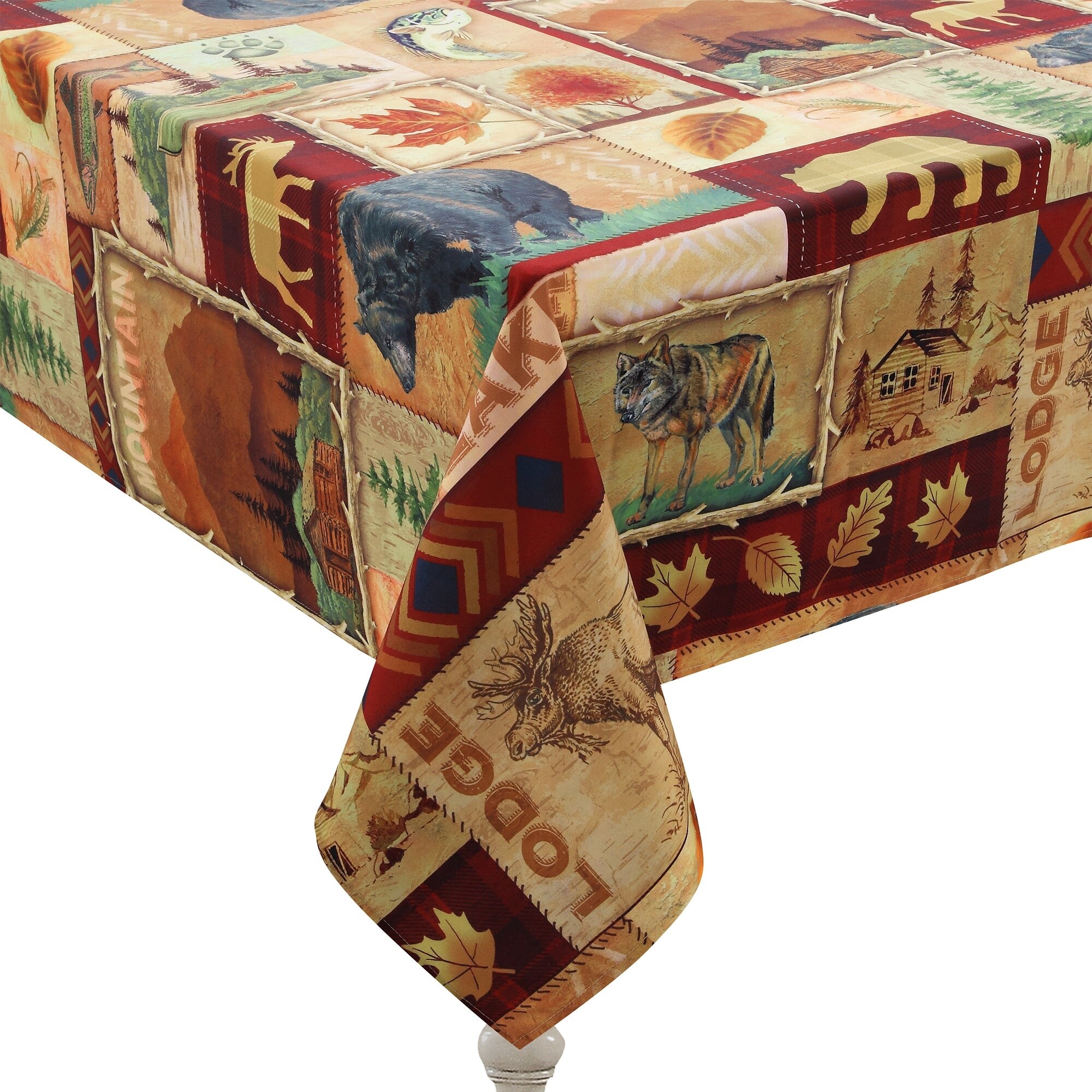 Laural Home Lodge Collage Tablecloth 70x120in