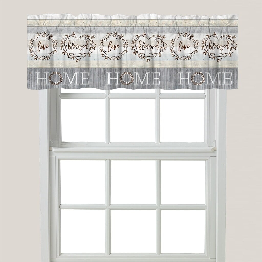 Loving Home Rustic Cotton Wreath Window Valance