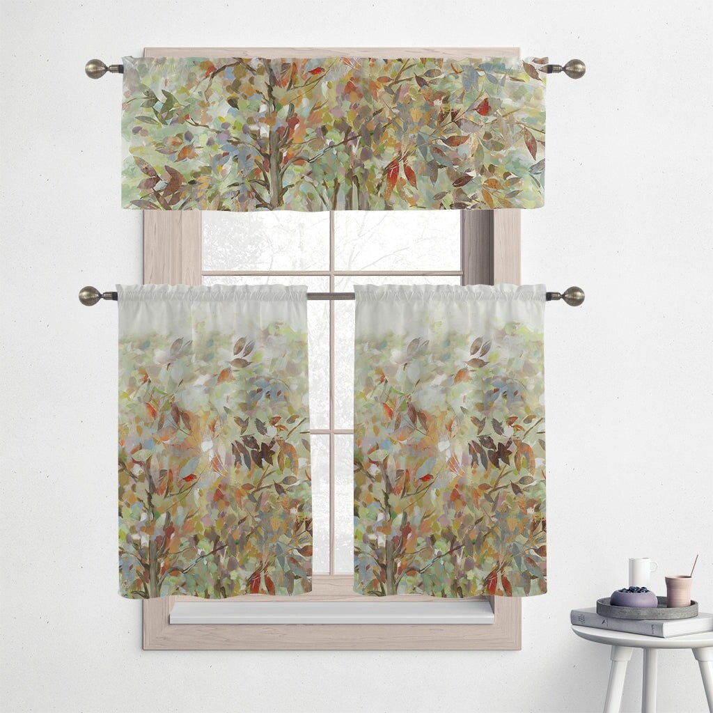Nature's Melody Multicolor Polyester Light-Filtering Kitchen Tier Set
