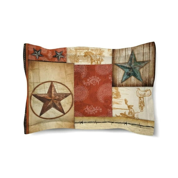 Laural Home Rodeo Patch Comforter Pillow Sham