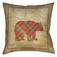 thumbnail image 1 of Laural Home  Rustic Cabin Bear Plaid Indoor/Outdoor Decorative Pillow 20" x 20", 1 of 2