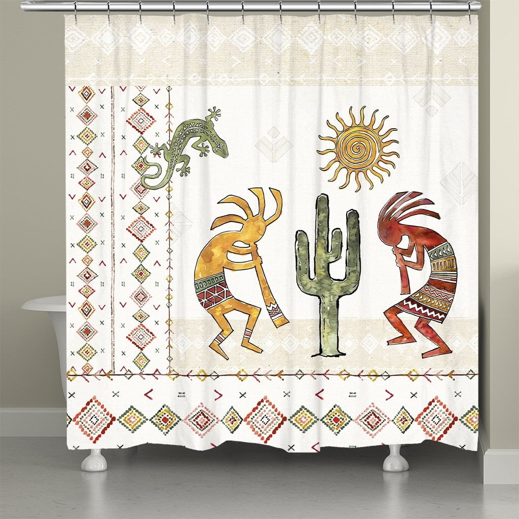 Southwest Flair Fabric Shower Curtain with Iconic Desert Imagery