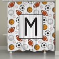 thumbnail image 1 of Laural Home  Sports Monogram Shower Curtain Multi, 1 of 5