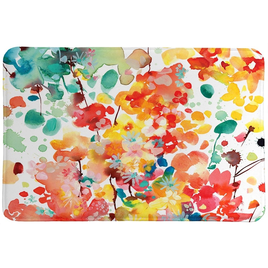 Thrive Multicolor Polyester Memory Foam Bath Rug 20" x 30"