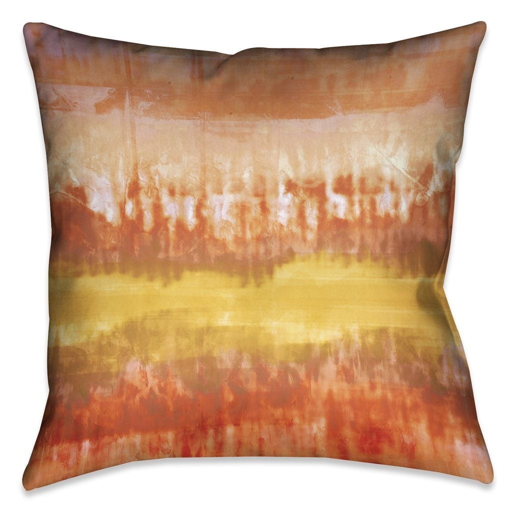Warm Sunset Yellow and Orange Outdoor Square Pillow