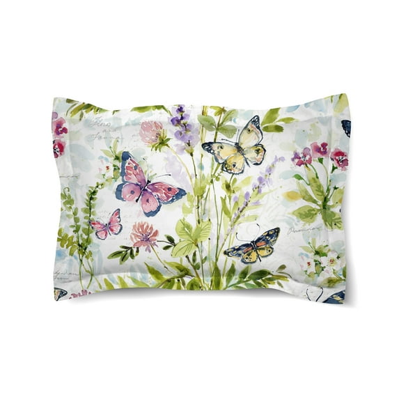 Laural Home Watercolor Butterflies Comforter Sham King