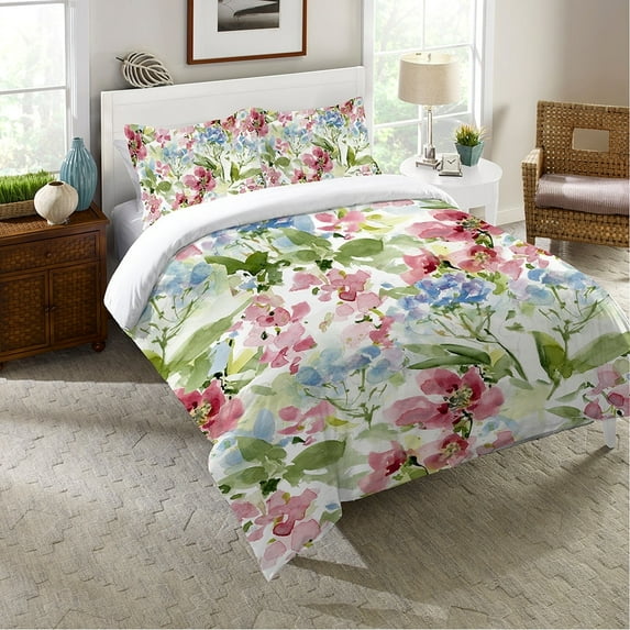 Laural Home Watercolor Floral Bunch Comforter Twin