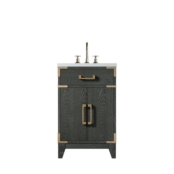 Laurel 20 in W x 18 in D Black Oak Single Bath Vanity, Acrylic Top, and Faucet Set