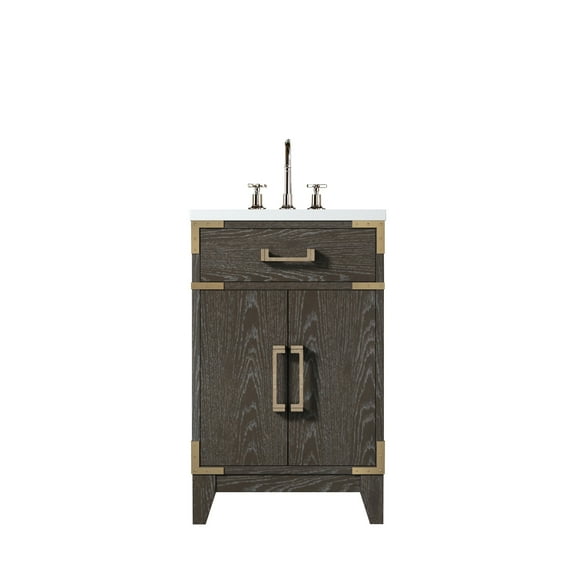 Laurel 20 in W x 18 in D Brown Oak Single Bath Vanity, Acrylic Top, and Faucet Set