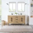 thumbnail image 1 of Laurel 60" Wood Vanity in Weathered Fir Calacatta White Quartz Top with Mirror, 1 of 13