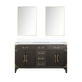 thumbnail image 1 of Laurel 60 in W Brown Oak Double Bath Vanity, Cultured Marble Top, and 28 in Mirrors, 1 of 9