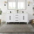 thumbnail image 1 of Laurel 72" Wood Vanity in White Calacatta White Quartz Top no Mirror, 1 of 13