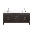 thumbnail image 1 of Laurel 72 in W x 22 in D Brown Oak Double Bath Vanity, Cultured Marble Top, and Faucet Set, 1 of 5