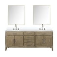 thumbnail image 1 of Laurel 80 in W Grey Oak Double Vanity, Cultured Marble Top, Faucet Set, & 36 in Mirrors, 1 of 6
