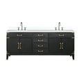 thumbnail image 1 of Laurel 80 in W x 22 in D Black Oak Double Bath Vanity, Cultured Marble Top, and Faucet Set, 1 of 5
