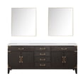 thumbnail image 1 of Laurel 80 in W x 22 in D Brown Oak Double Bath Vanity, White Quartz Top, and 36 in Mirrors, 1 of 4