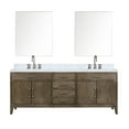 thumbnail image 1 of Laurel 84 in W Grey Oak Double Vanity, Carrara Marble Top, Faucet Set, & 36 in Mirrors, 1 of 6