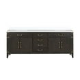 thumbnail image 1 of Laurel 84 in W x 22 in D Brown Oak Double Bath Vanity and White Quartz Top, 1 of 3