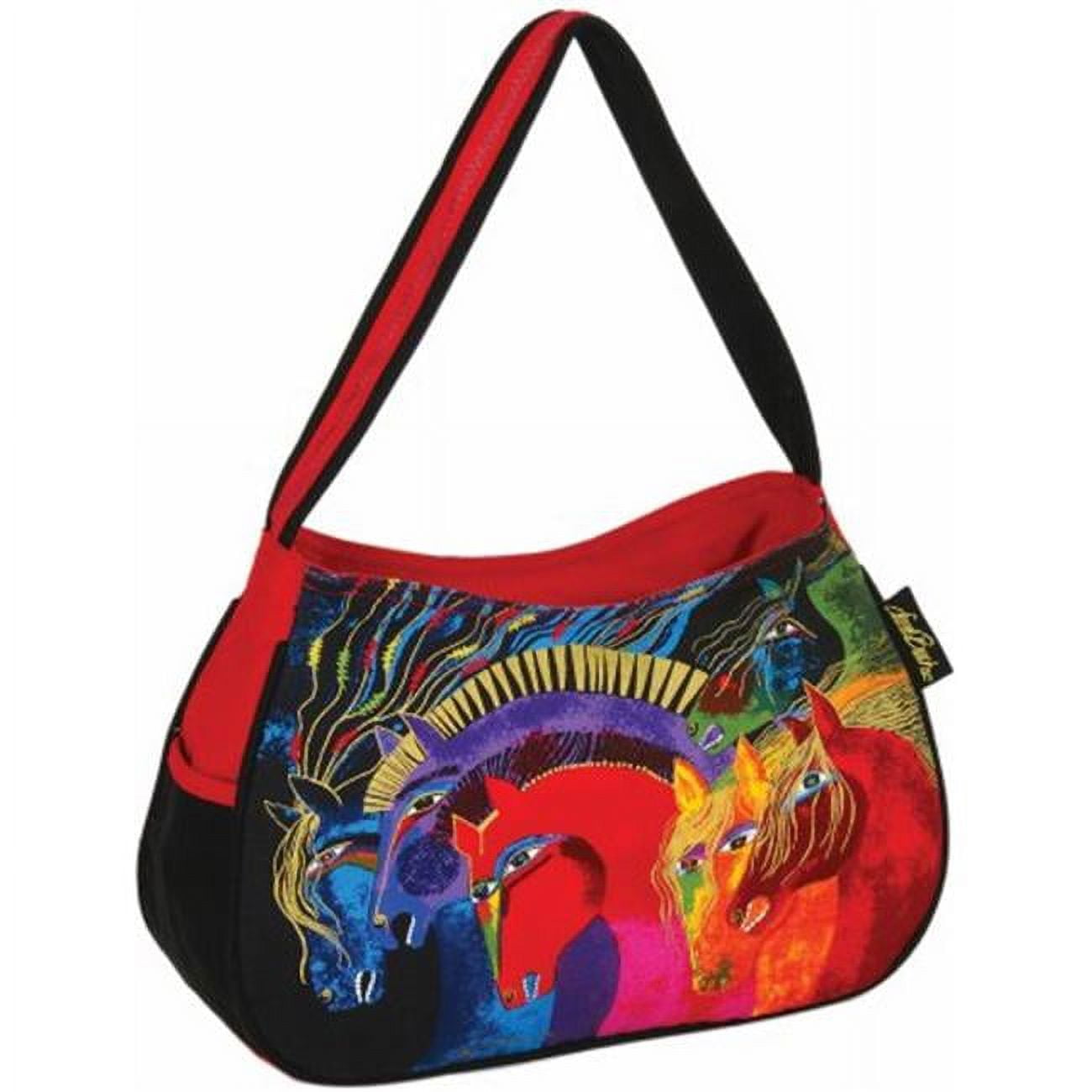 Laurel Burch Medium Hobo Zipper Top 15"X4.5"X9"-Wild Horses Of Fire